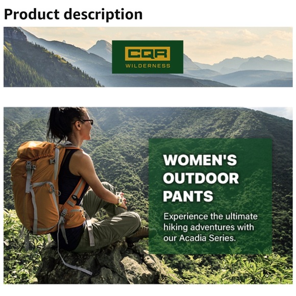 NEW CQR Women's Hiking Pants, Quick Dry Stretch UPF 50+ Sun Protective - Sz 12 - Picture 8 of 10
